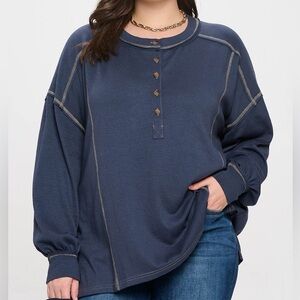 Blu Pepper Navy Long Sleeve Top